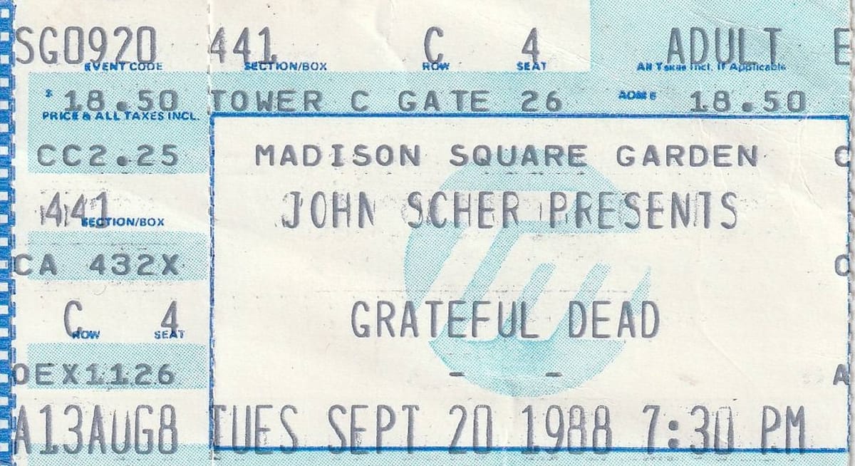 Grateful Dead, New York, NY, September 20, 1988 Post feature image