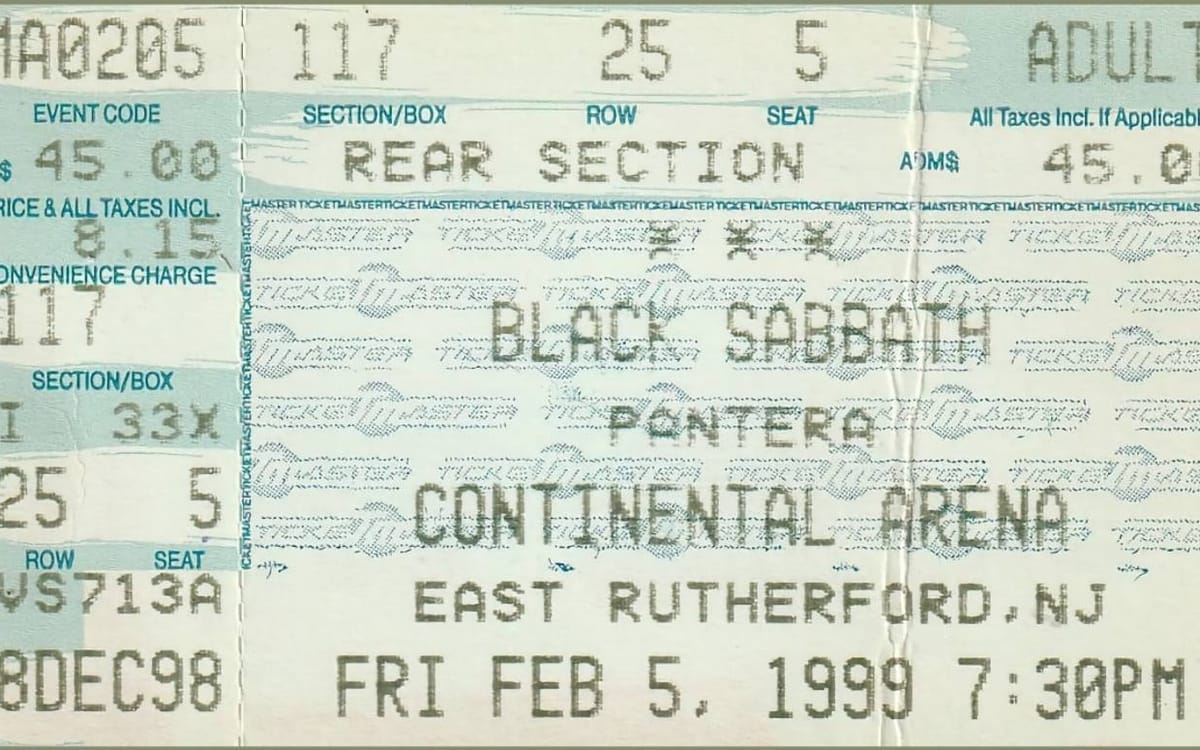 Black Sabbath, East Rutherford, NJ, February 5, 1999 Post feature image