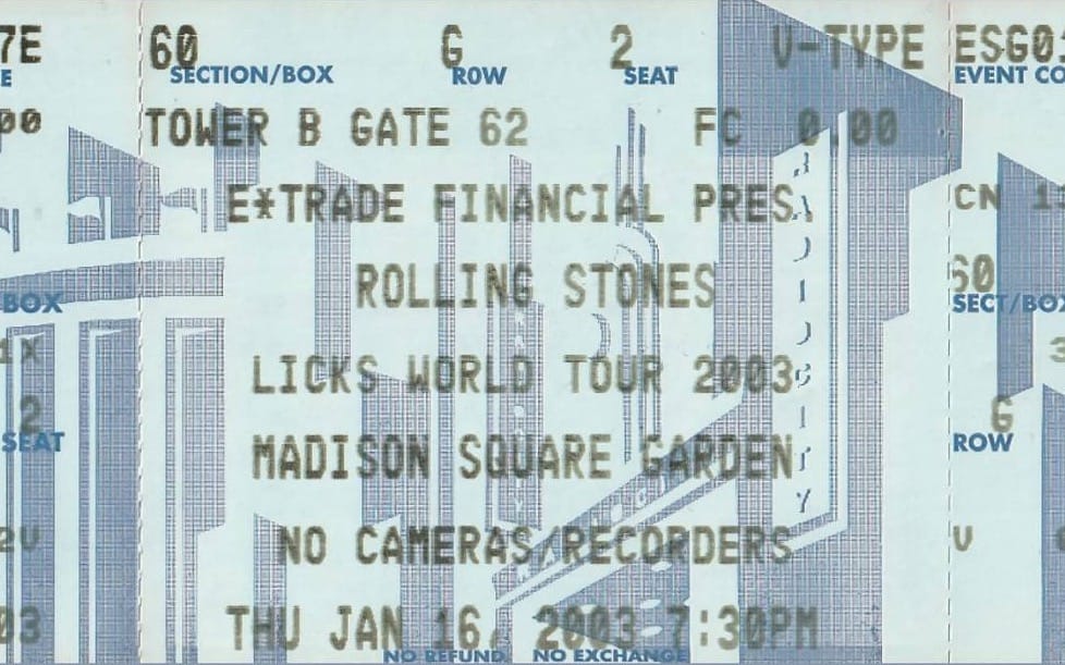 Rolling Stones, New York, NY, January 16, 2003 Post feature image