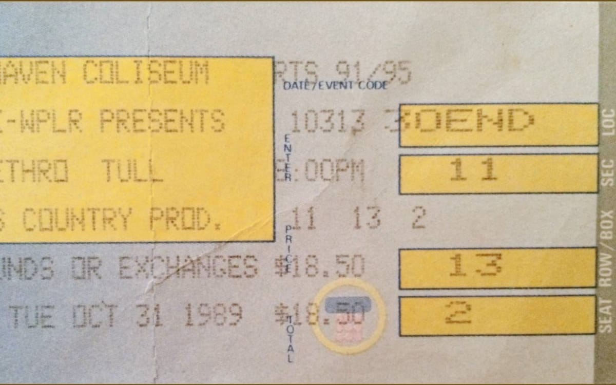 Jethro Tull, New Haven, CT, October 31, 1989 Post feature image