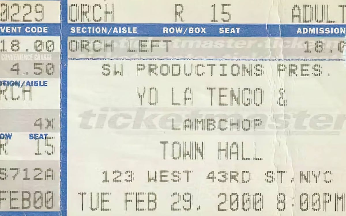 Yo La Tengo, New York, NY, February 29, 2000 Post feature image