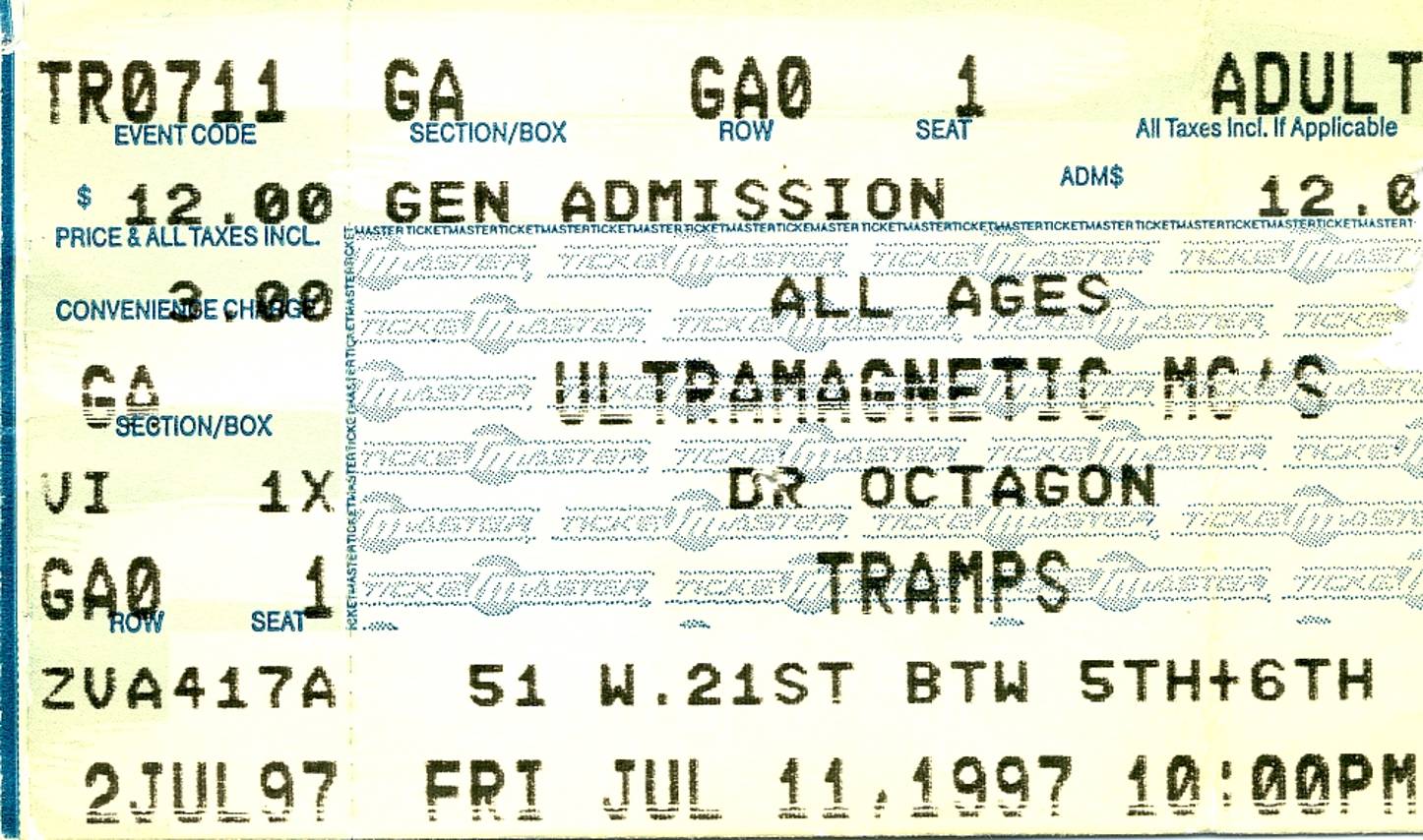 Ultramagnetic MCs / Dr Octagon, New York, NY, July 11, 1997 Post image