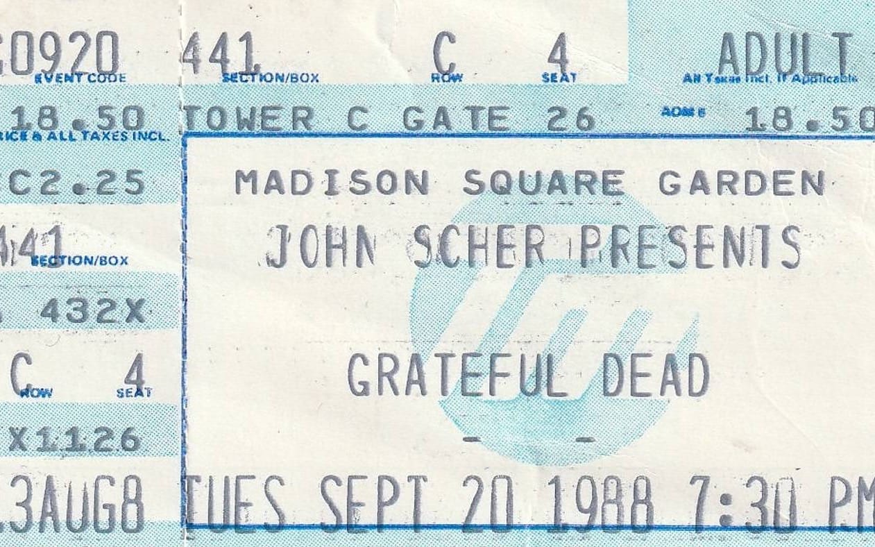 Grateful Dead, New York, NY, September 20, 1988 Post image